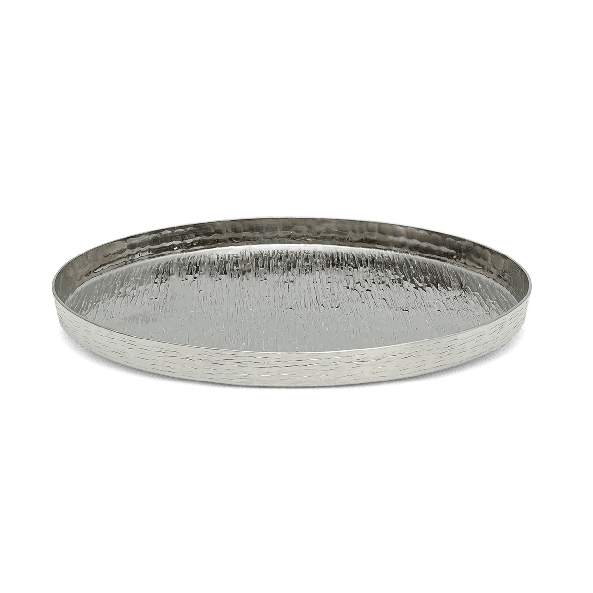Straw Round Collar Plate (XL) - Silver