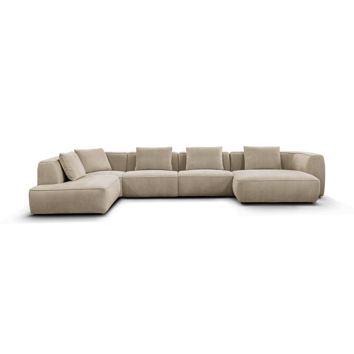 Monza Corner Sofa with Left Ottoman - Beige