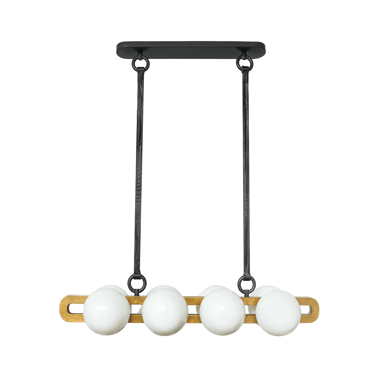 Gold and Black Linear Pendant - Aluminium and Brass with Glass Shade