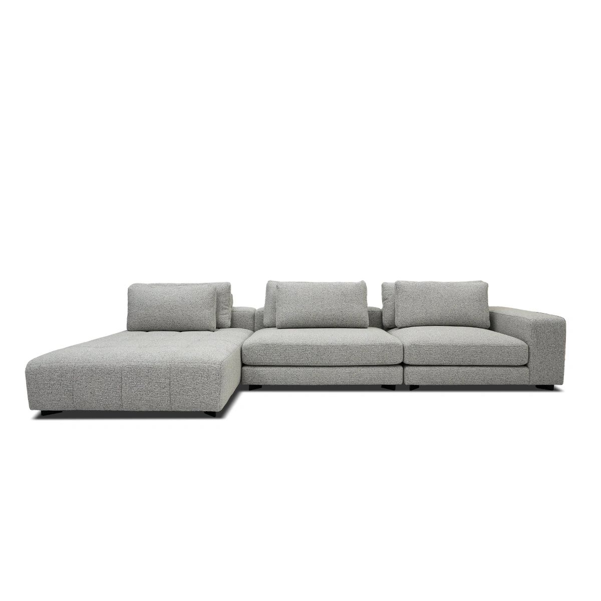 Bella Vista Sofa with Left Chaise Longue – Dark Beige | Curved Modern Design & Supportive Spring Comfort