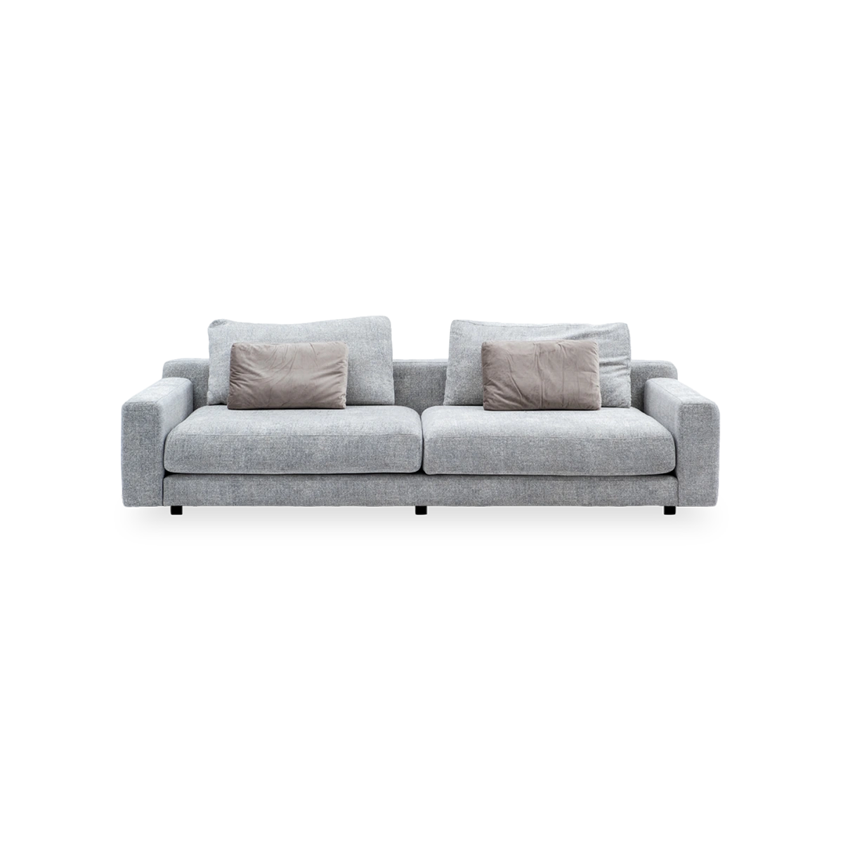 Stone 4-Seater Sofa – Grey White | Blended Fabric & Wood Frame