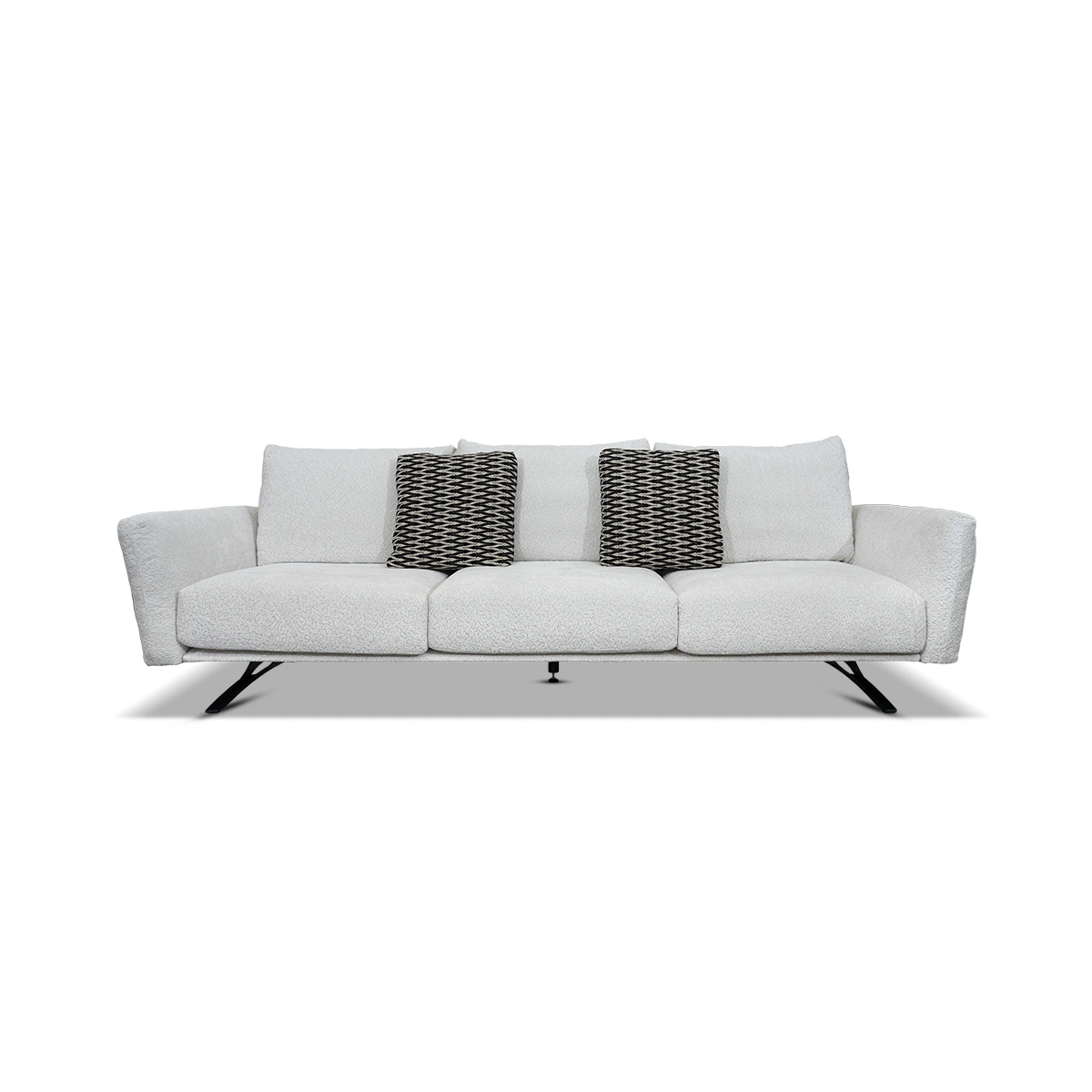 Oxygen 5-Seater Sofa – White | Blended Fabric & Wood–Steel Frame