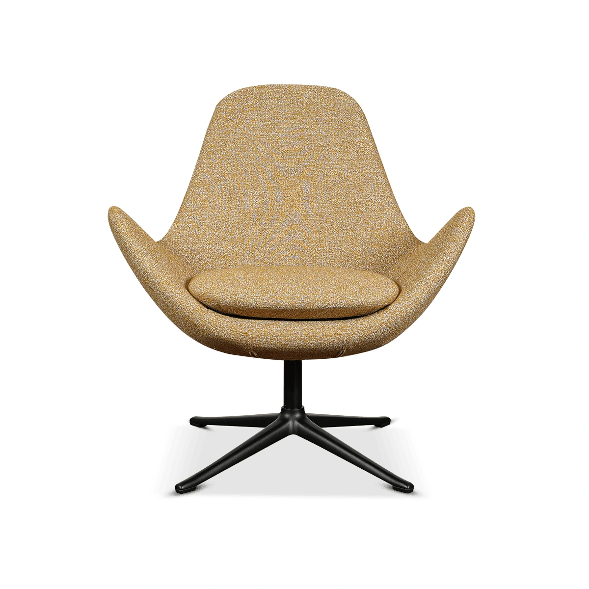 Ghost Low Armchair – Yellow | Fabric Upholstery Lounge Accent Chair with Soft Form and Modern Relaxed Appeal