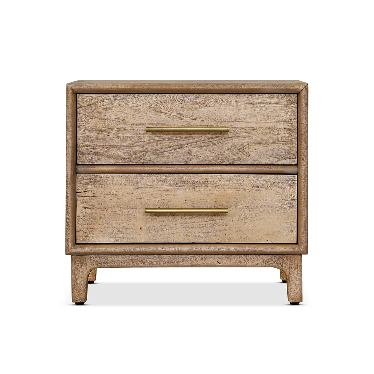 Serena Bedside Table Natural Acacia Brass