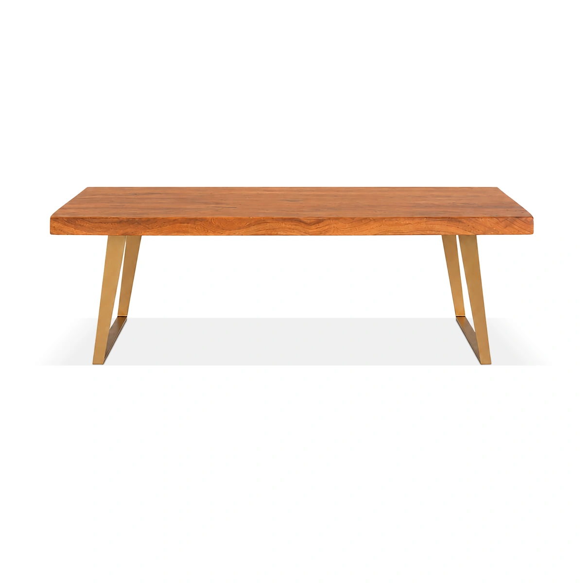 Evo Live Edge Coffee Table, Light Brown Acacia & Metal