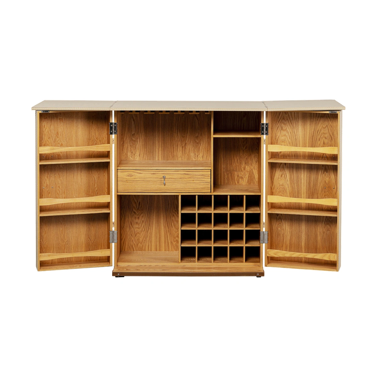 Venezia Bar Cabinet Sideboard Cream MDF Elegant Glass