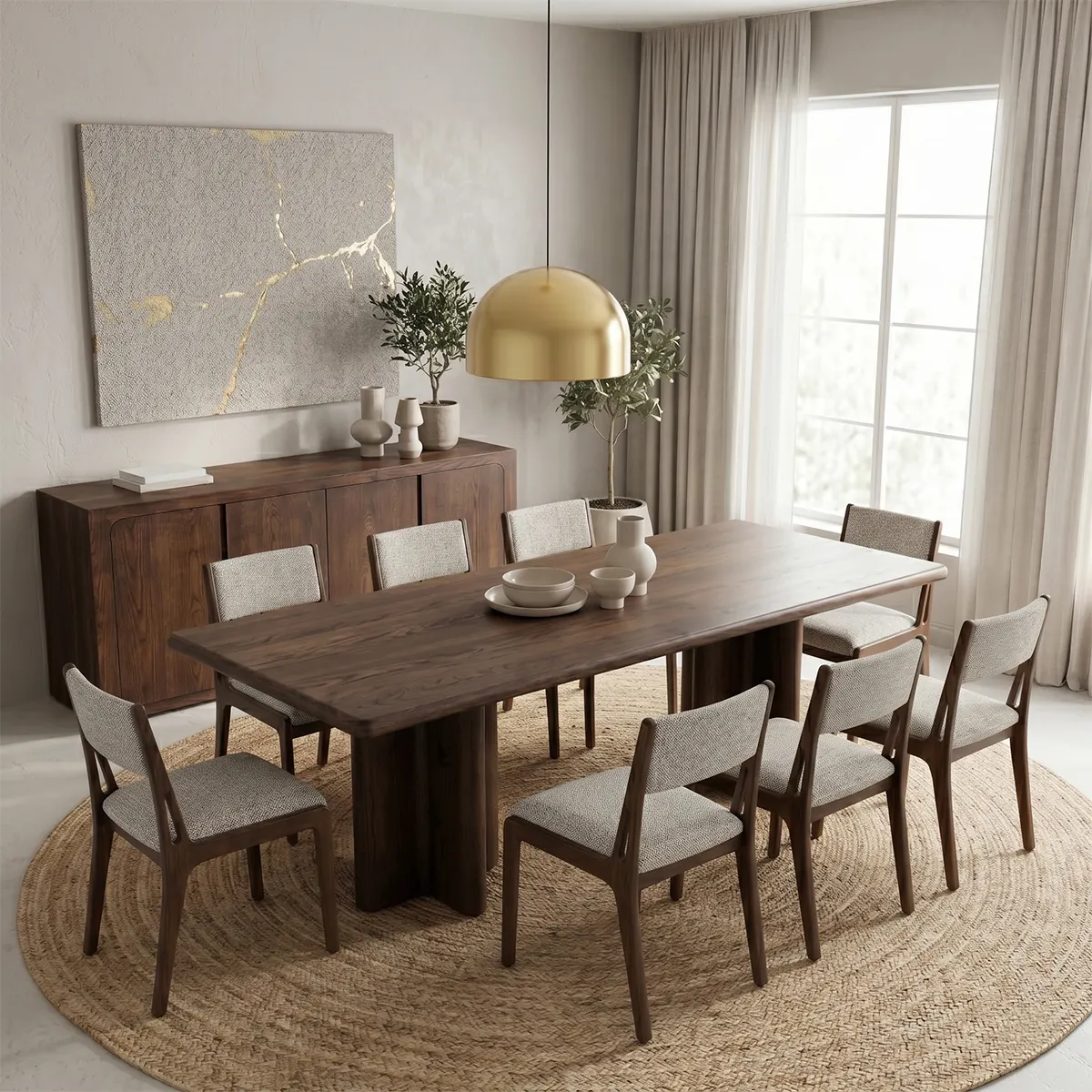 Omega Dining Chair - Dining Seat - Oak Brown - Oak Wood