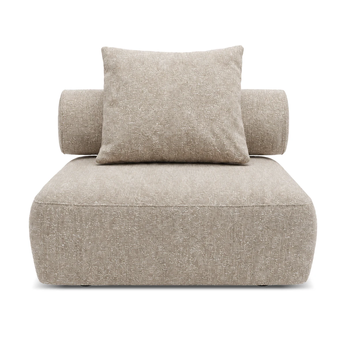Goya Beige Polyester Armless Accent Chair