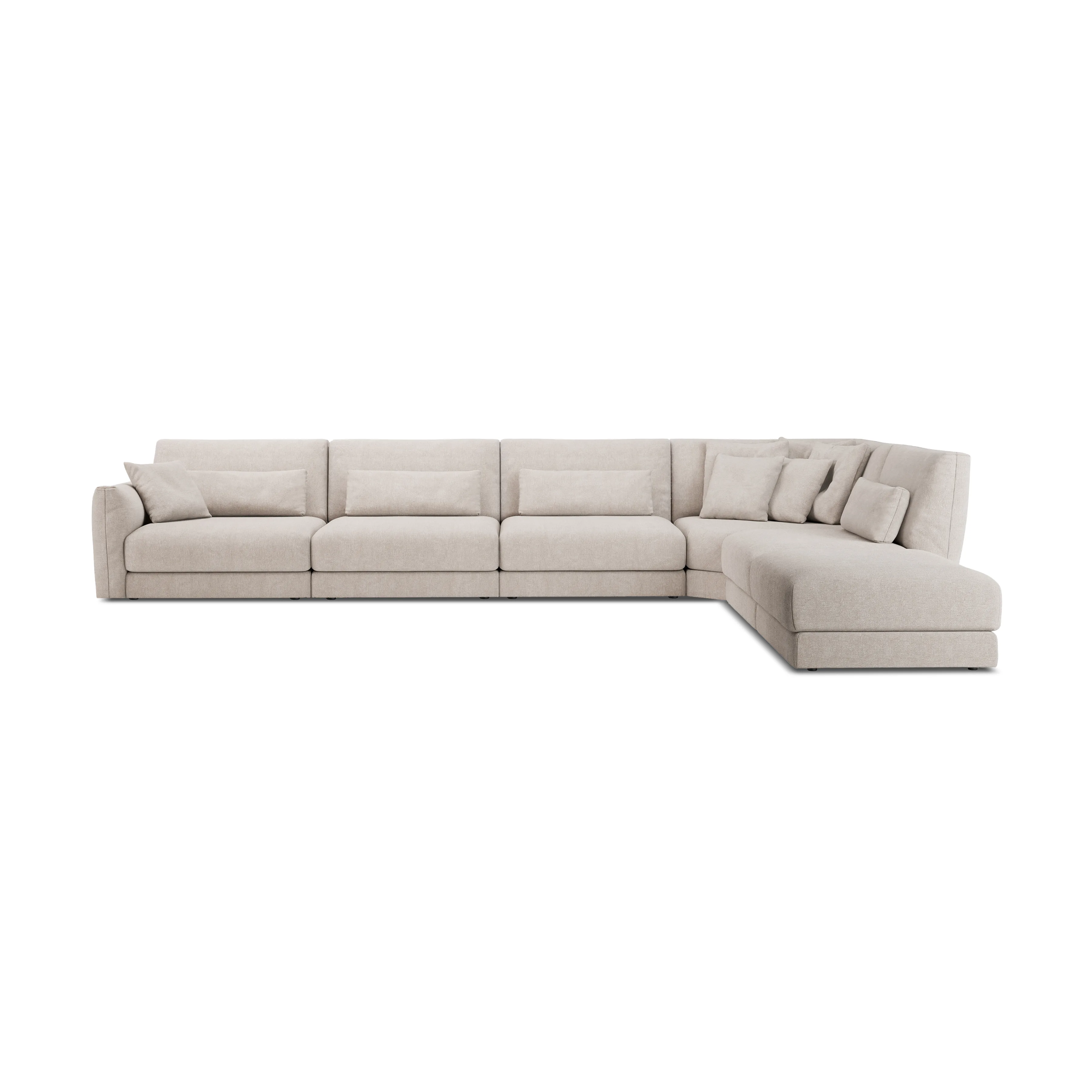 Luis Beige Modular Sofa Right with Plush Foam Comfort