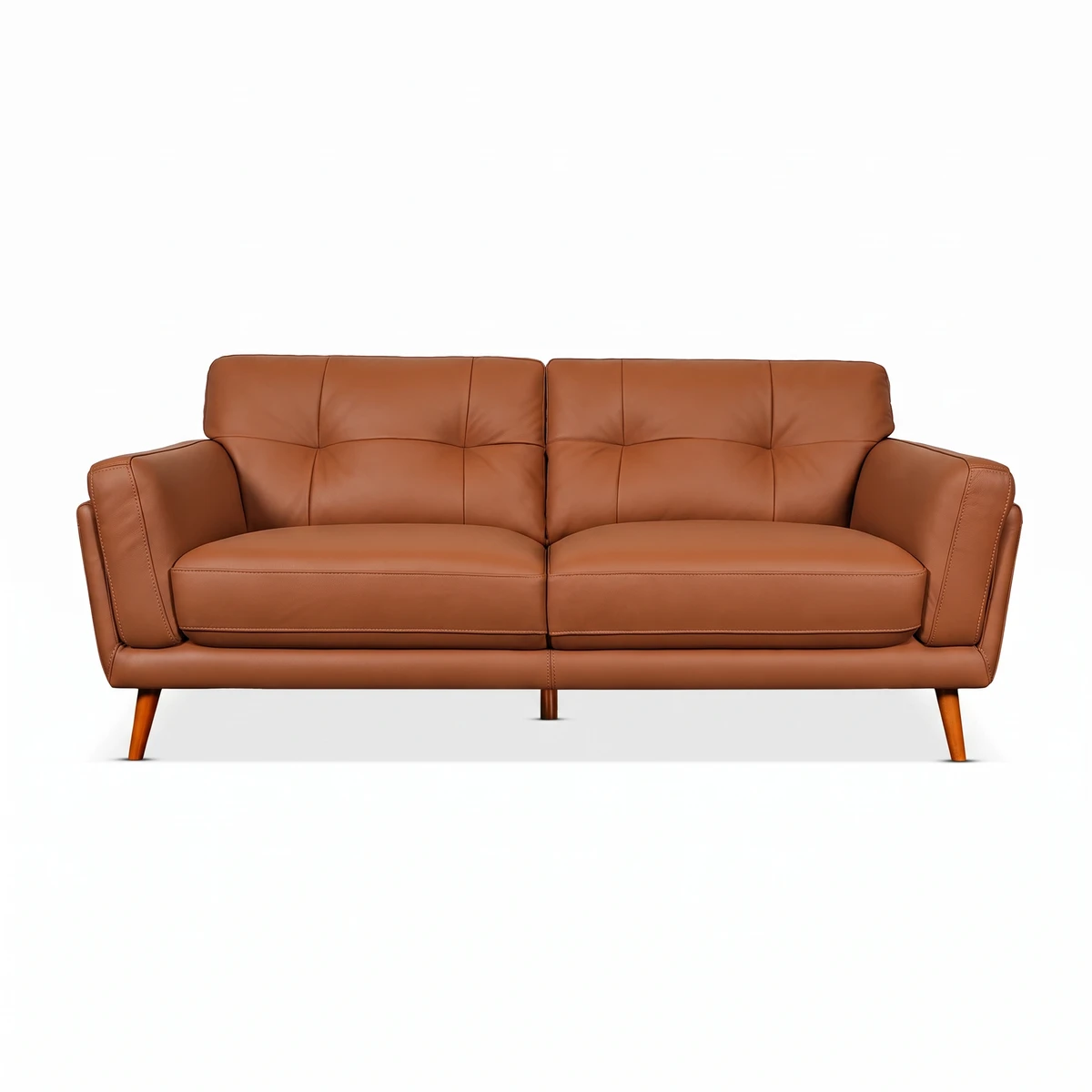Isamu Brown Leather Upholstery 2.5 Seater Sofa