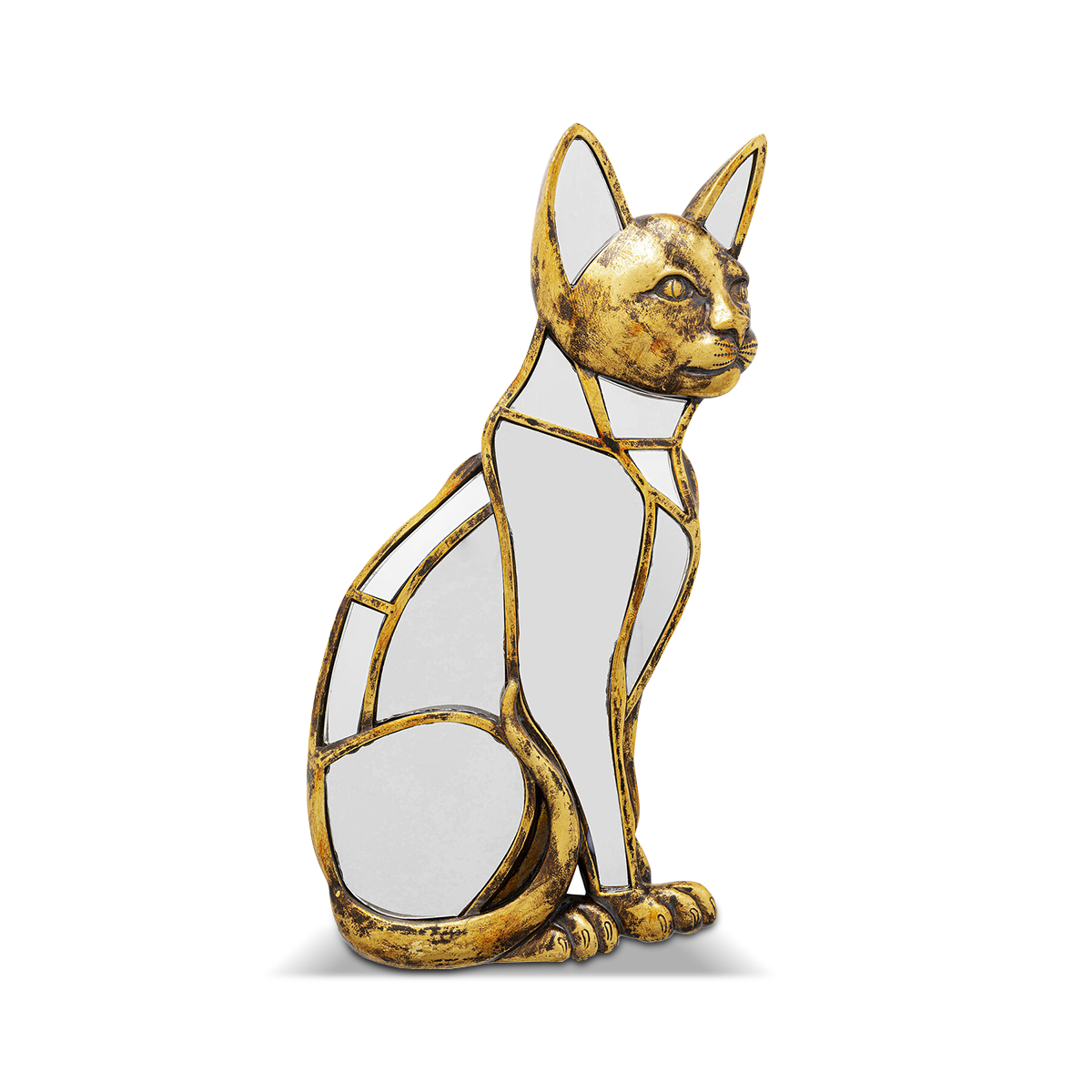 Cat Wall Decoration Mirror - Gold