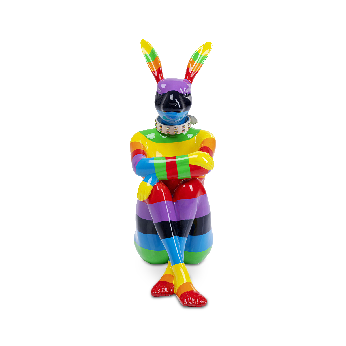 Sitting Rabbit Deco Object, Rainbow
