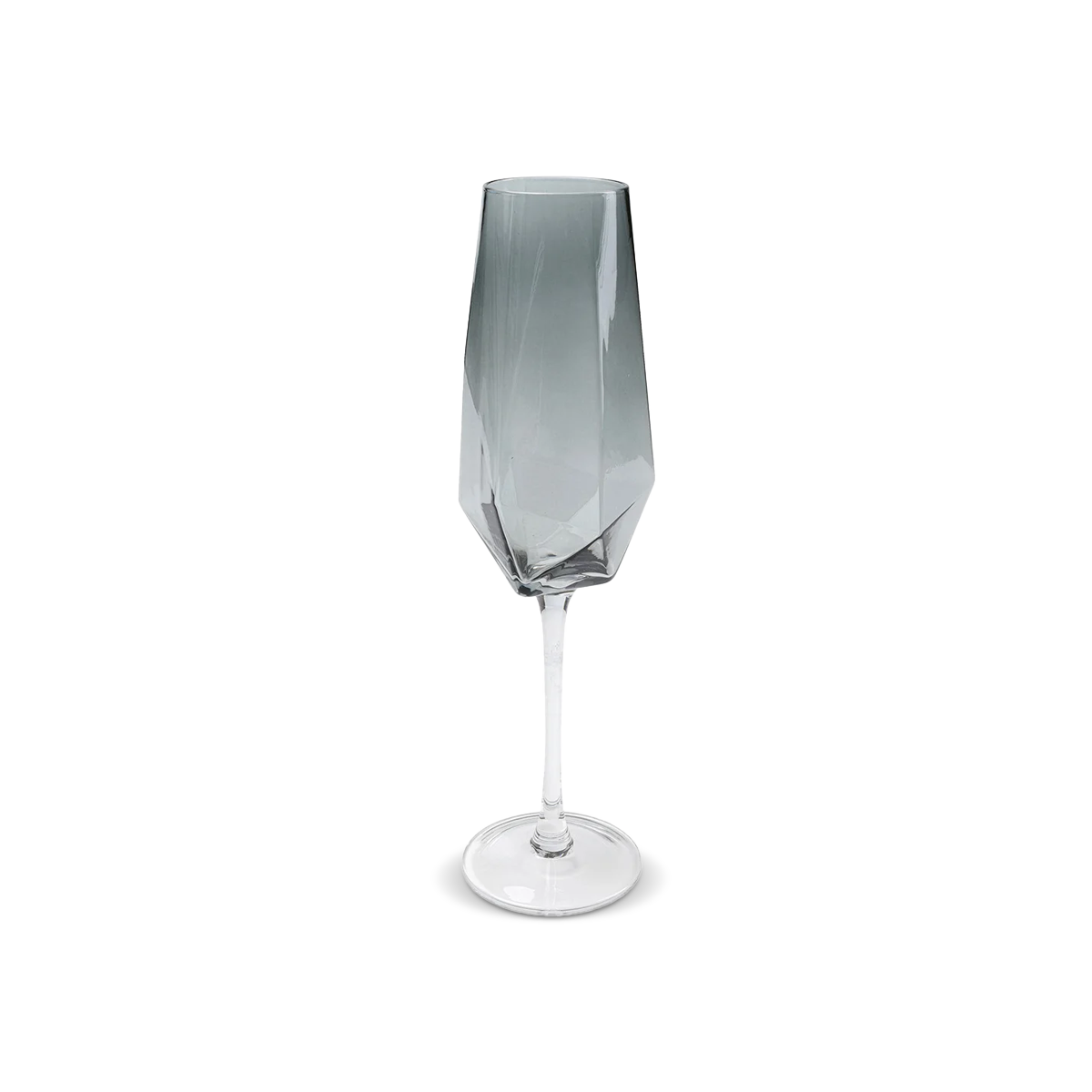 Elegant Flute Glass, Diamond Smoke