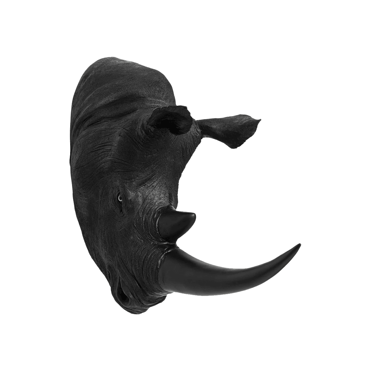 Wall Object Rhino Head Antique Black