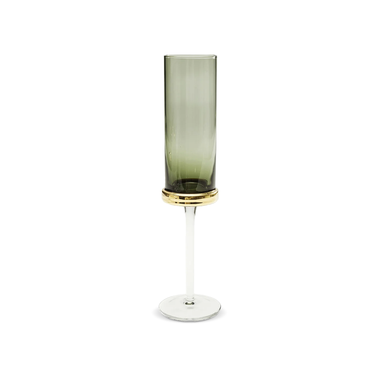 Elegant Flute Glass, Innocent, Smokegreen
