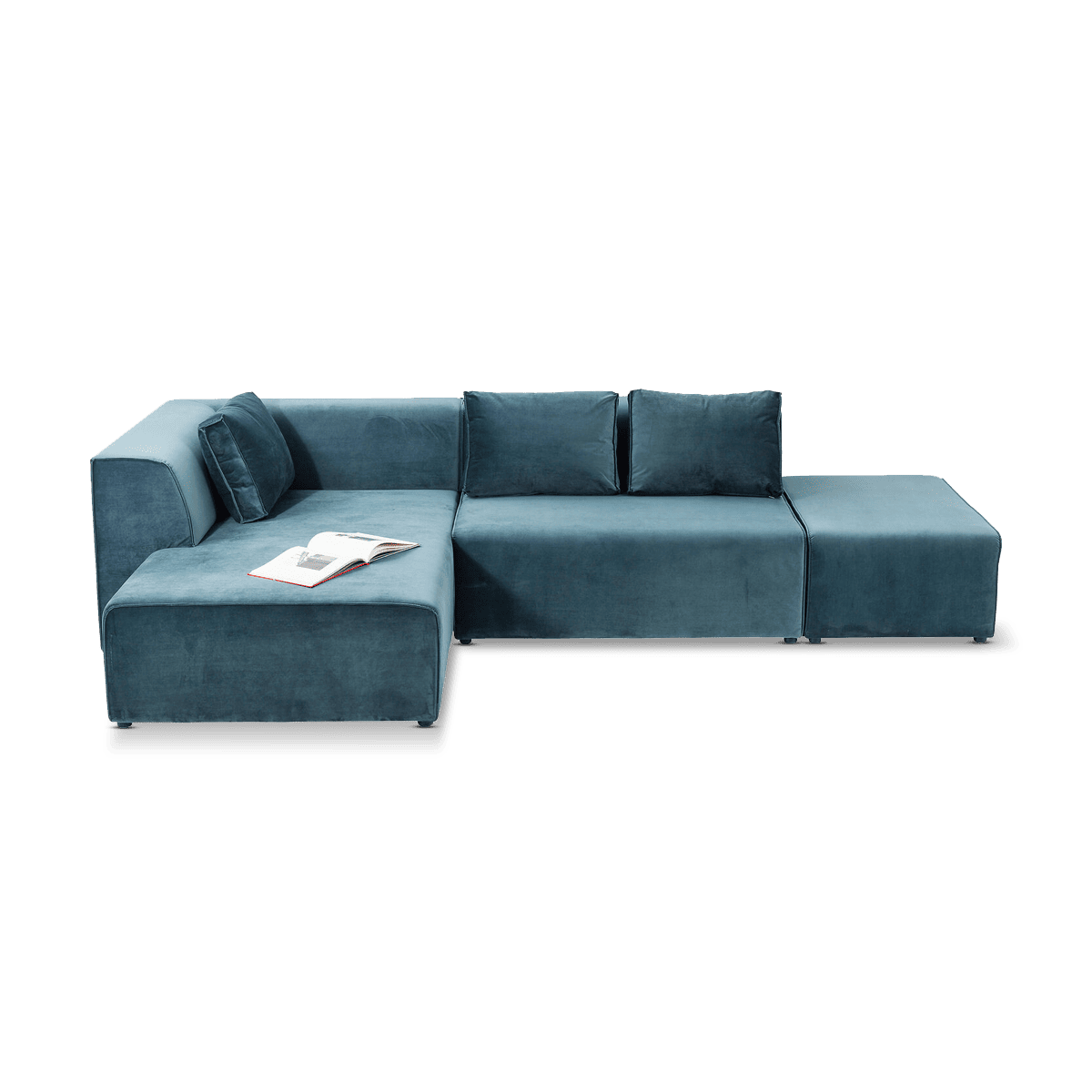 Infinity Sofa, Velvet Ocean, Left