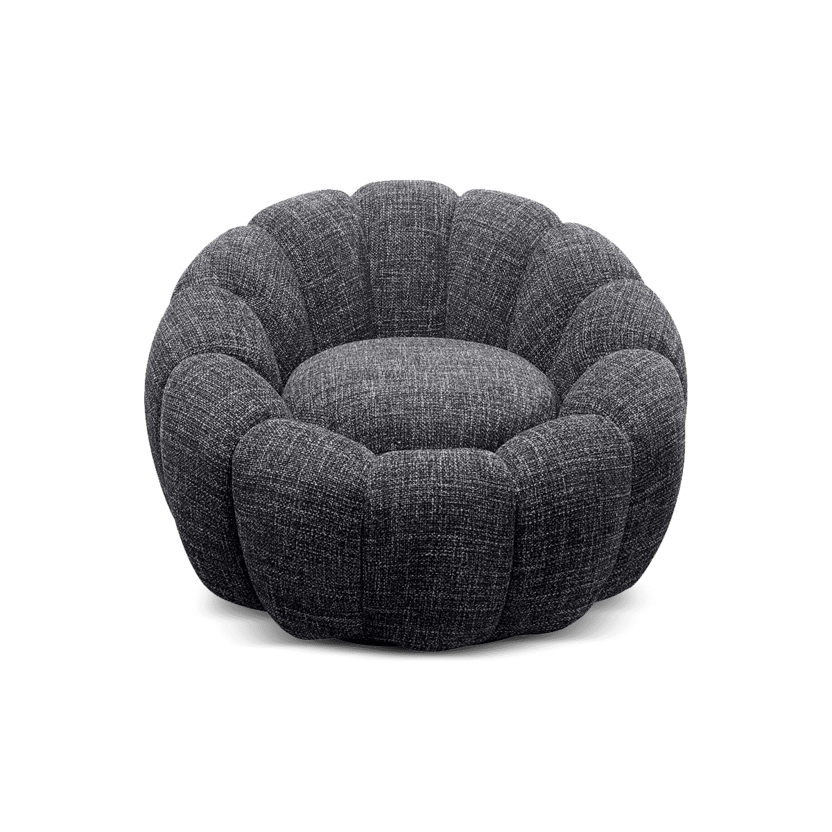 Peppo Bloom Melange Swivel Armchair, Black