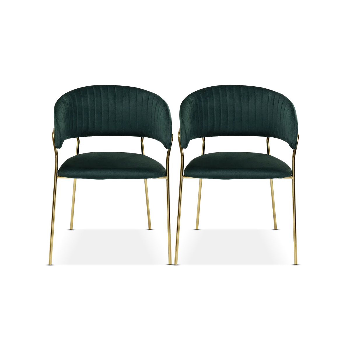 Belle Dining Chair W/Armrest, Green (2Set)