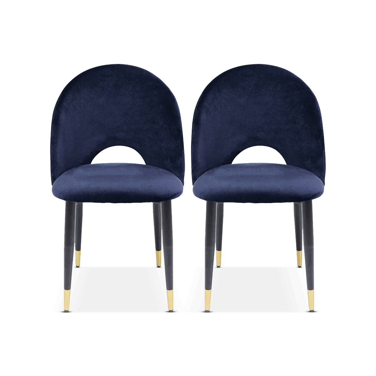 Iris Dining Chair, Velvet Blue, (Set Of Two)