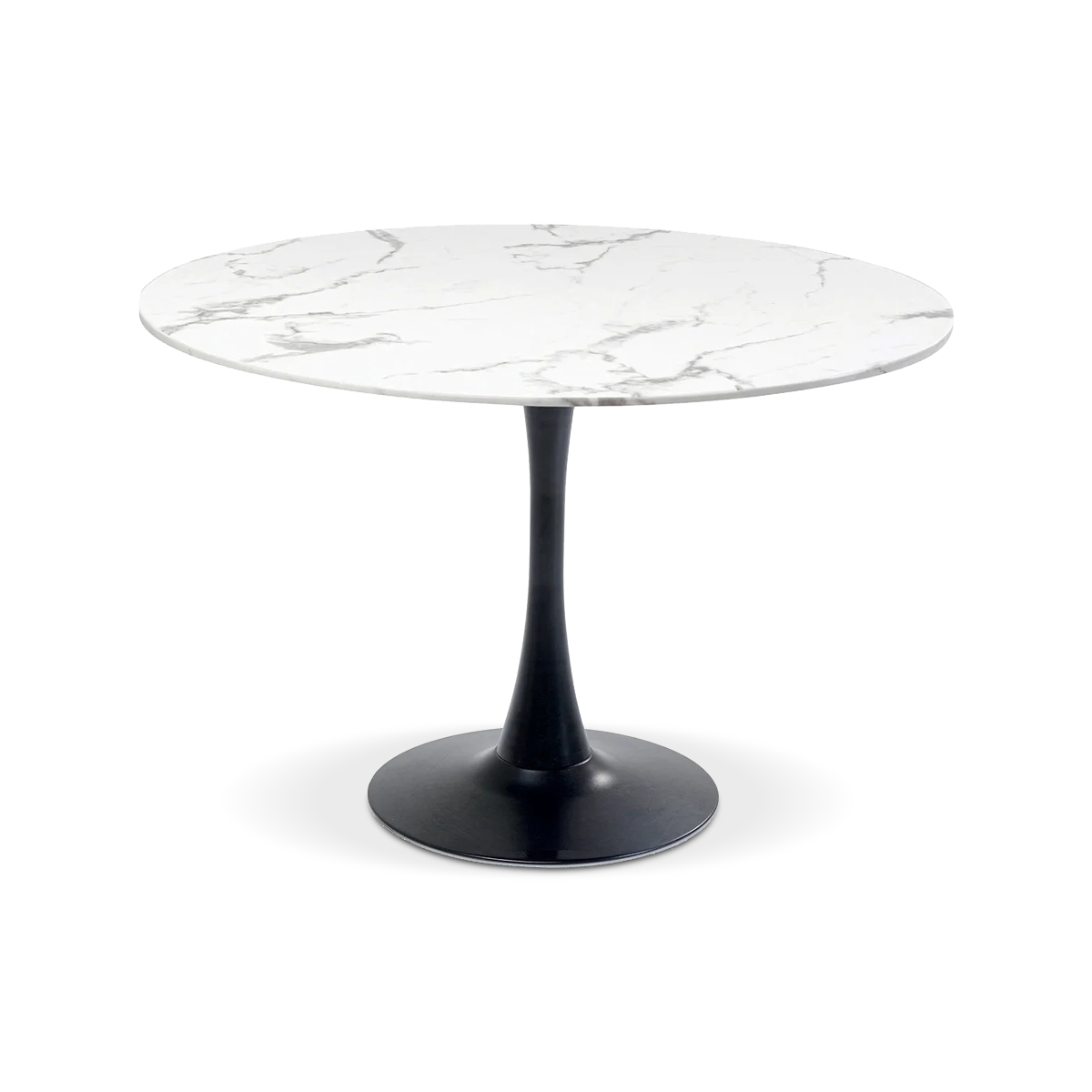 Schickeria Dining Table, Marble White Black, Ø110cm