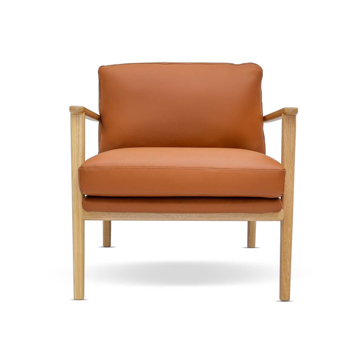 Grey Terracotta Roma Leather Armchair - Brown