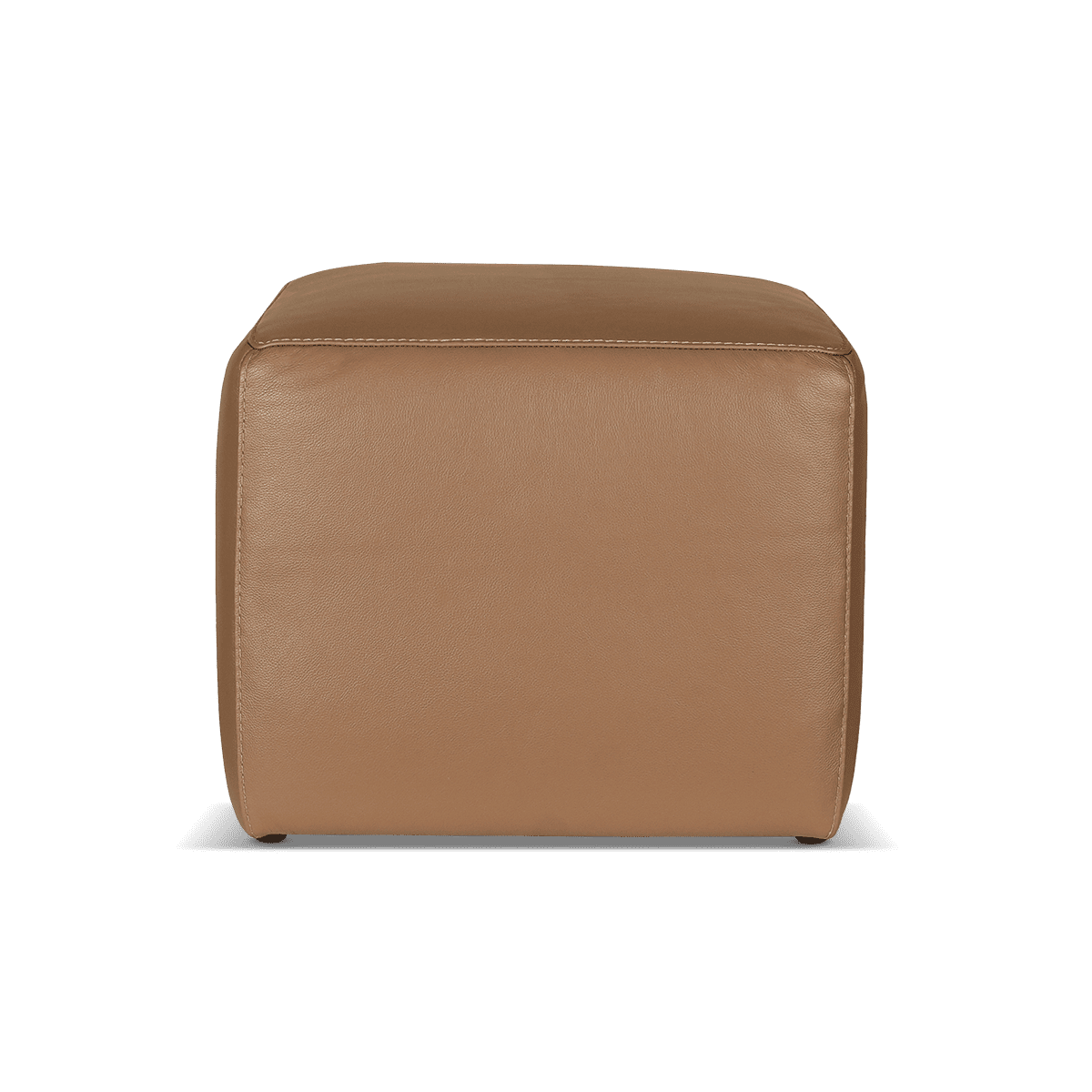 Gaia Leather Ottoman – Brown