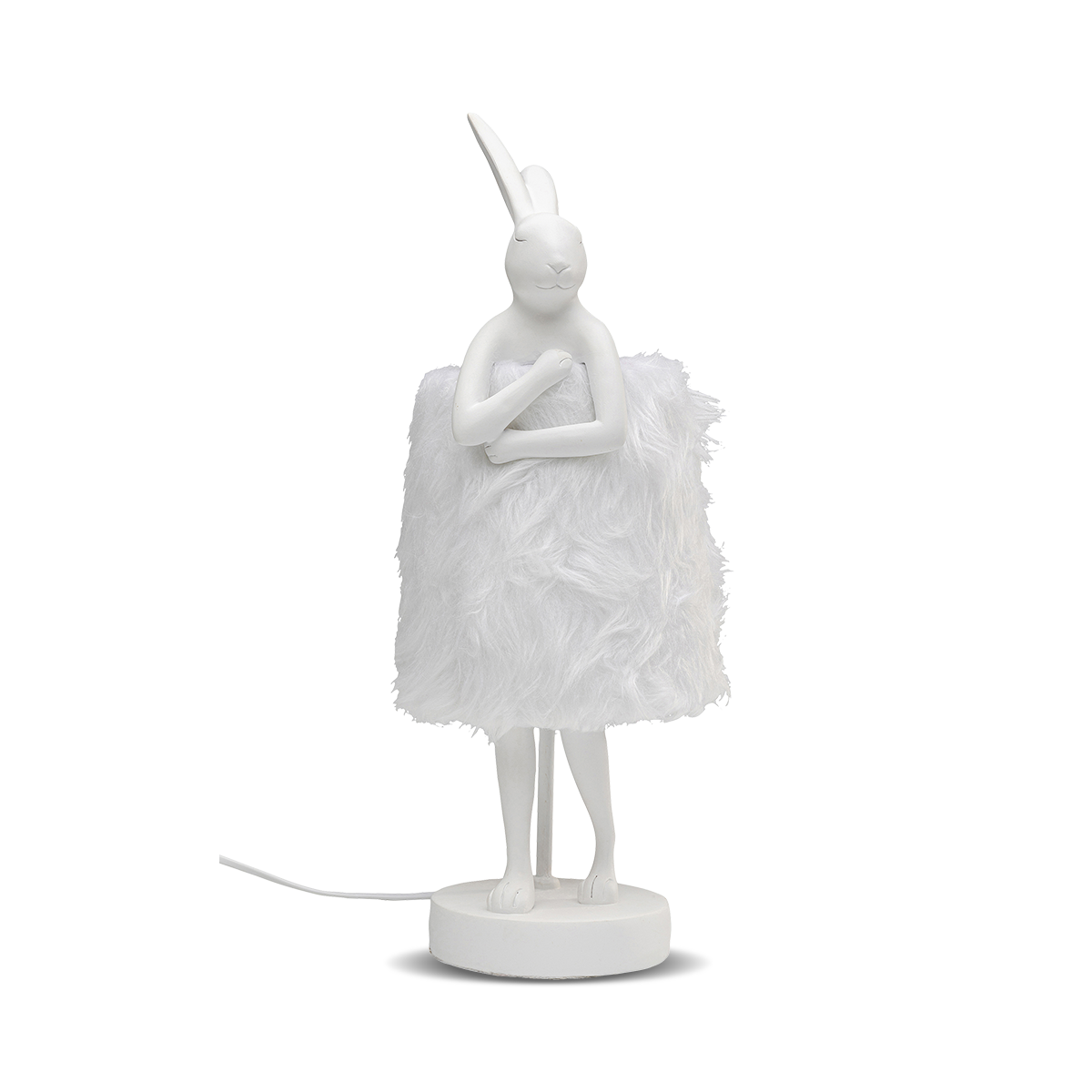 Animal Rabbit Fur Table Lamp - White
