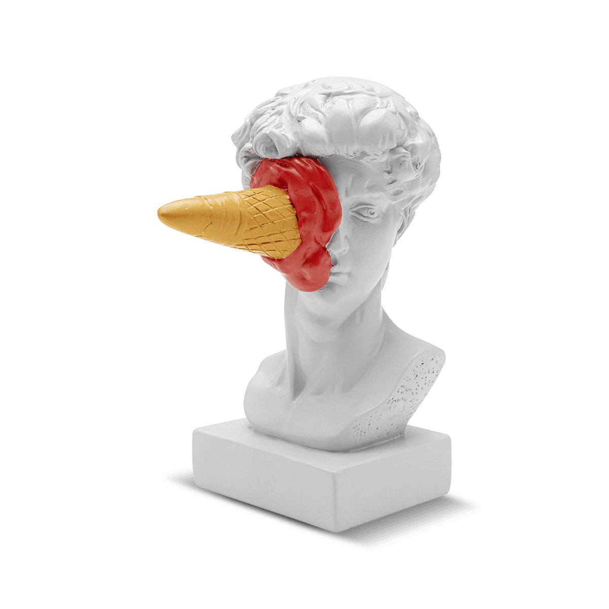 Ice Cream David Deco Figurine - White