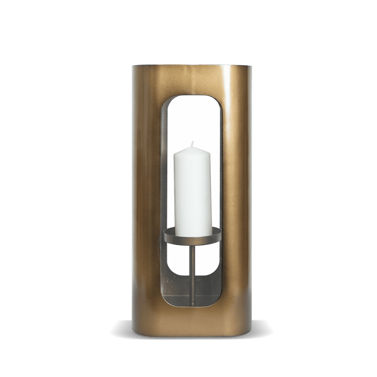 Hoxton Floor Hurricane with Pillar Holder (Medium) - Gold