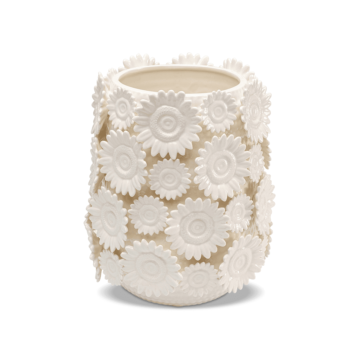 Sunflowers Vase - White