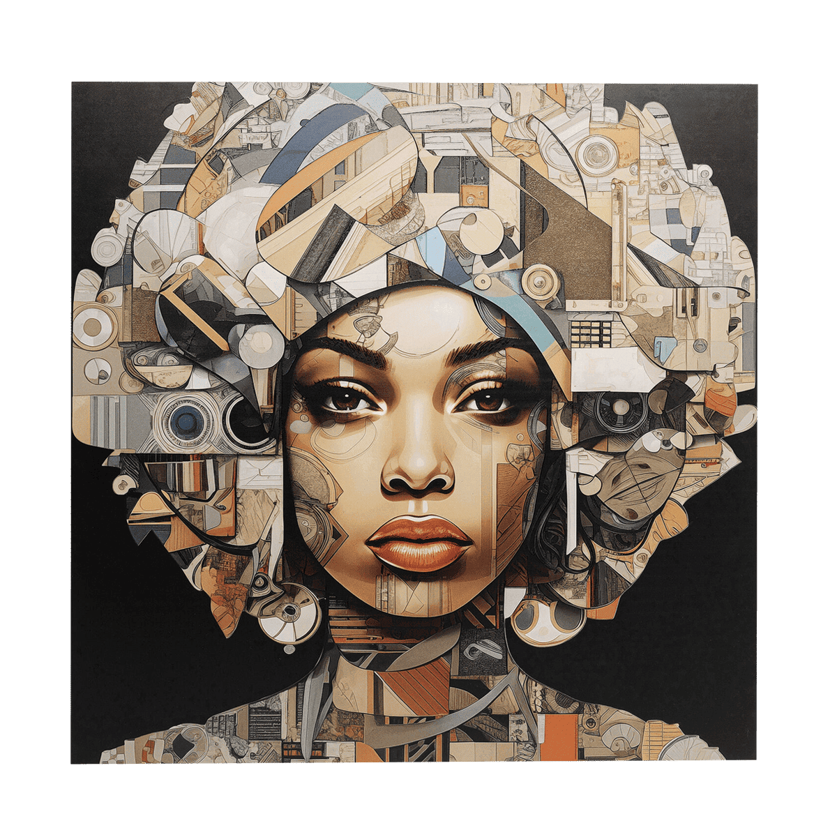 3D Art Geo Women Glass Picture - Multicoloured