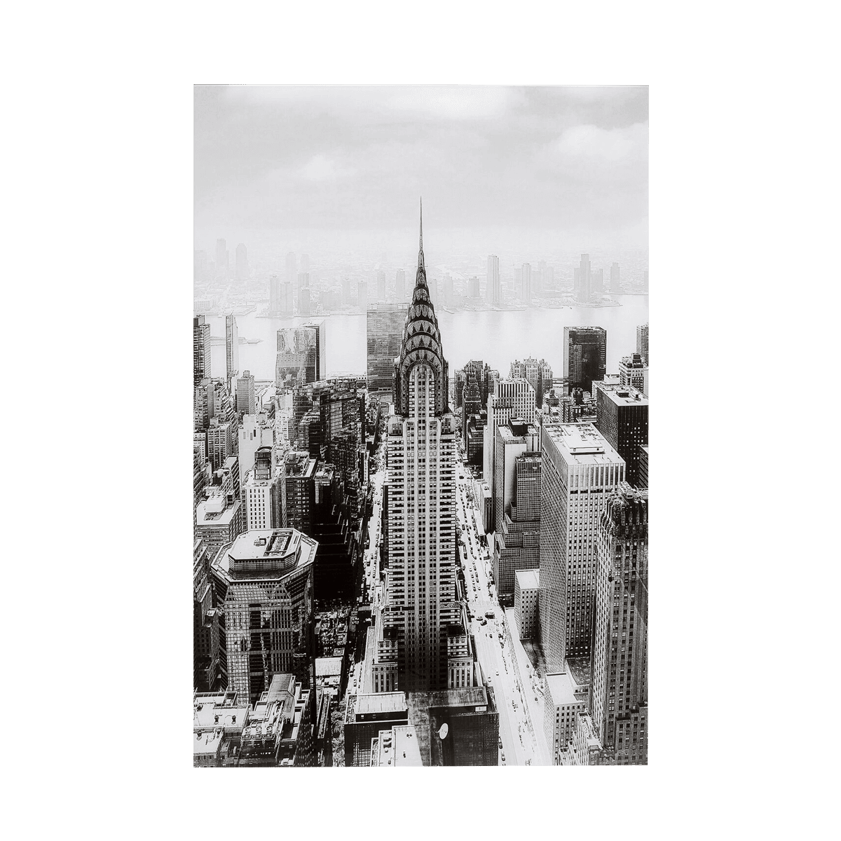 Manhattan View Glass Picture - Grey