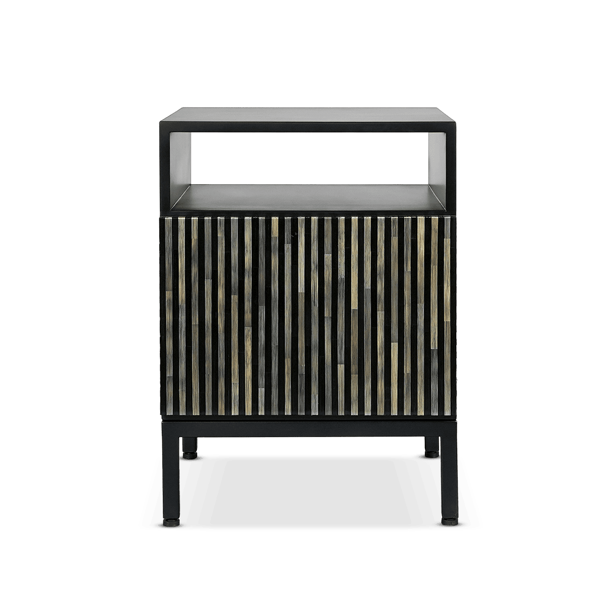 Straw Side Table - Silver