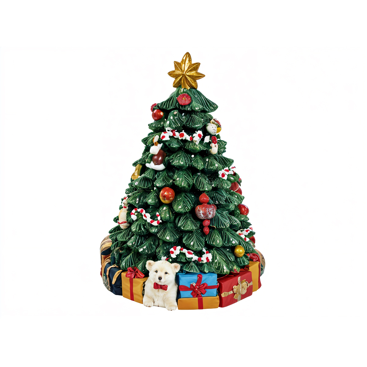 Christmas Tree with Presents Music Box (Small) – Green