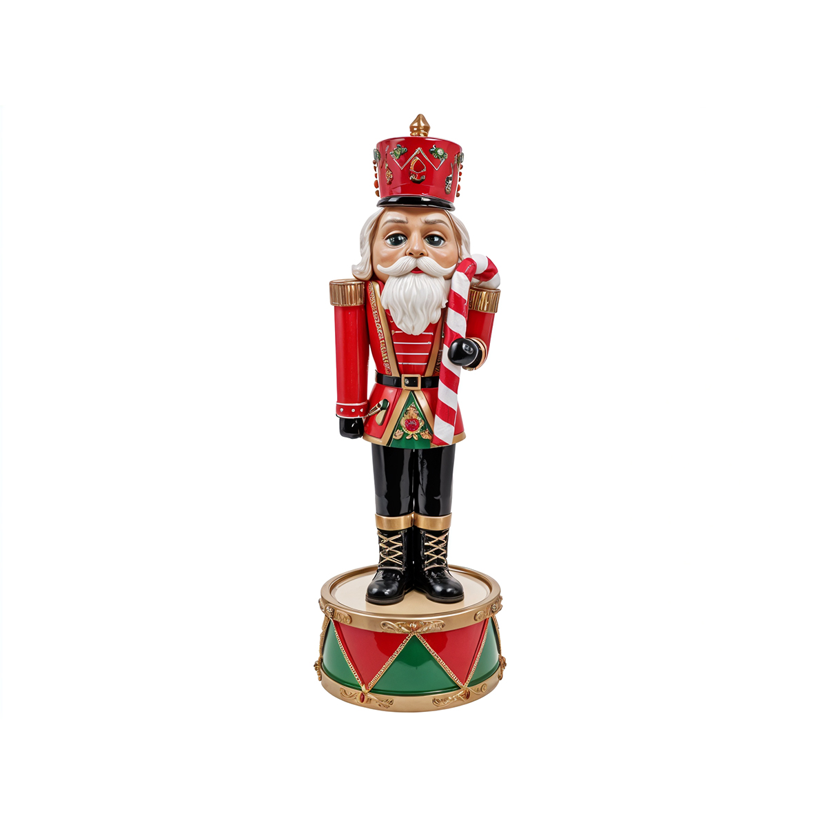 Nutcracker with Candy Stick Music Box (Large) – Red