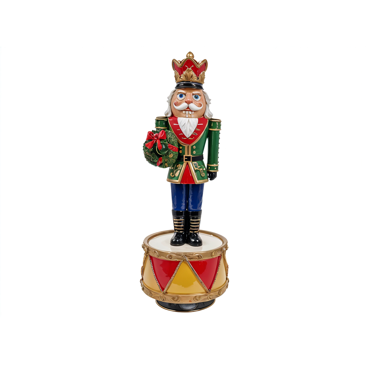 Nutcracker with Wreath Music Box (Medium) – Green