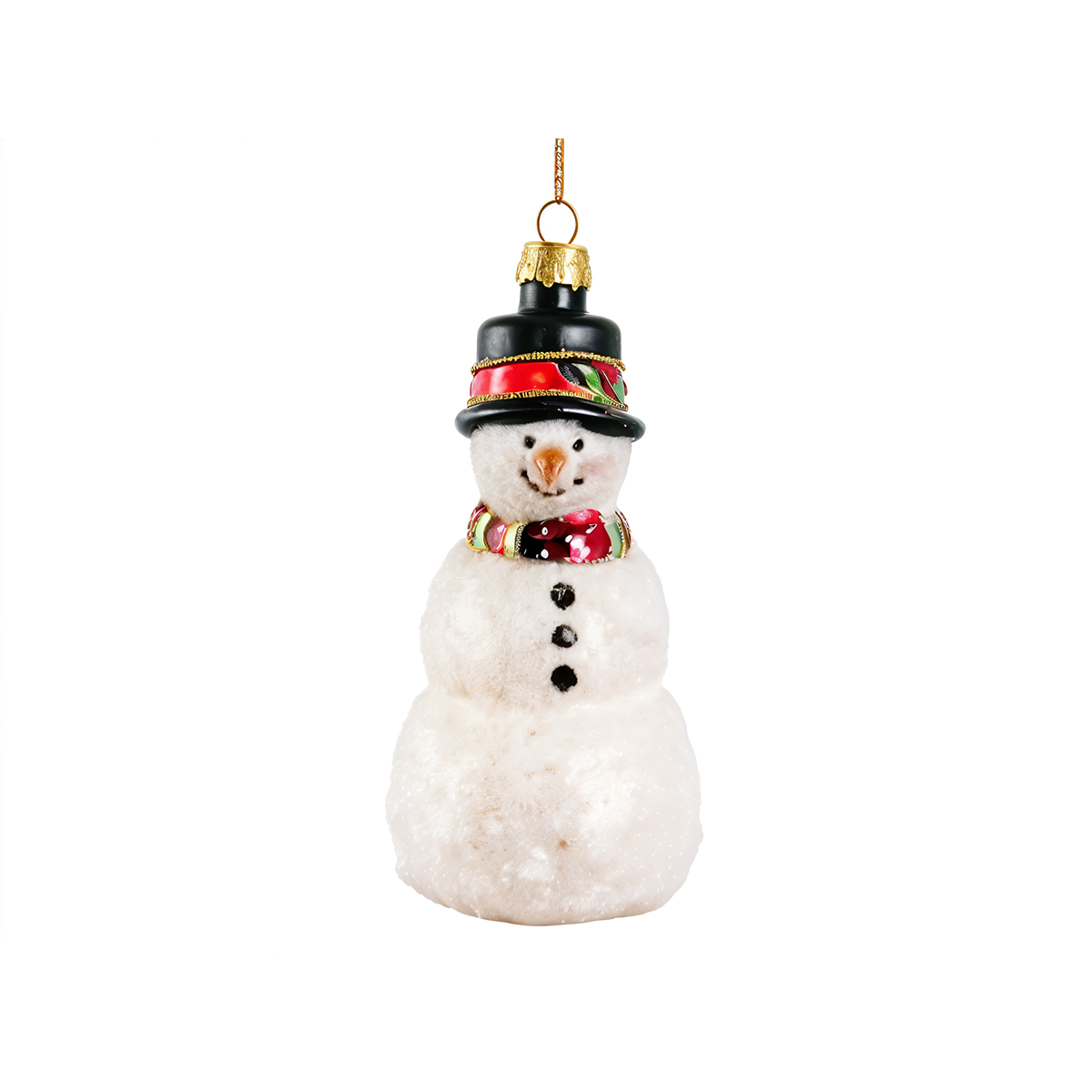 Glass Snowman Ornament (Small) – White