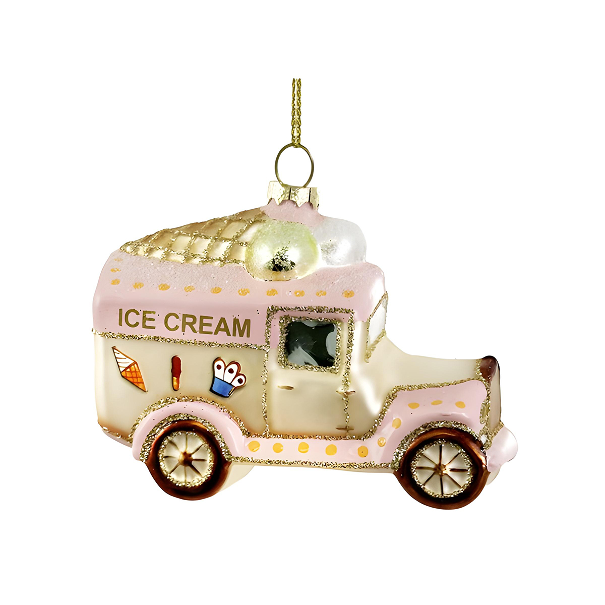 Glass Ice Cream Car Ornament (Small) – Pink