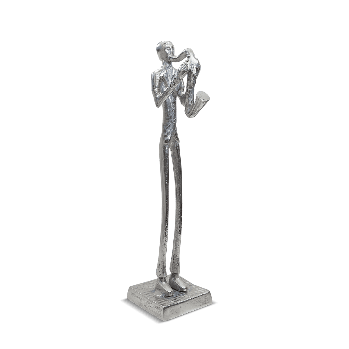 Man with Saxophone Figurine - Raw Silver
