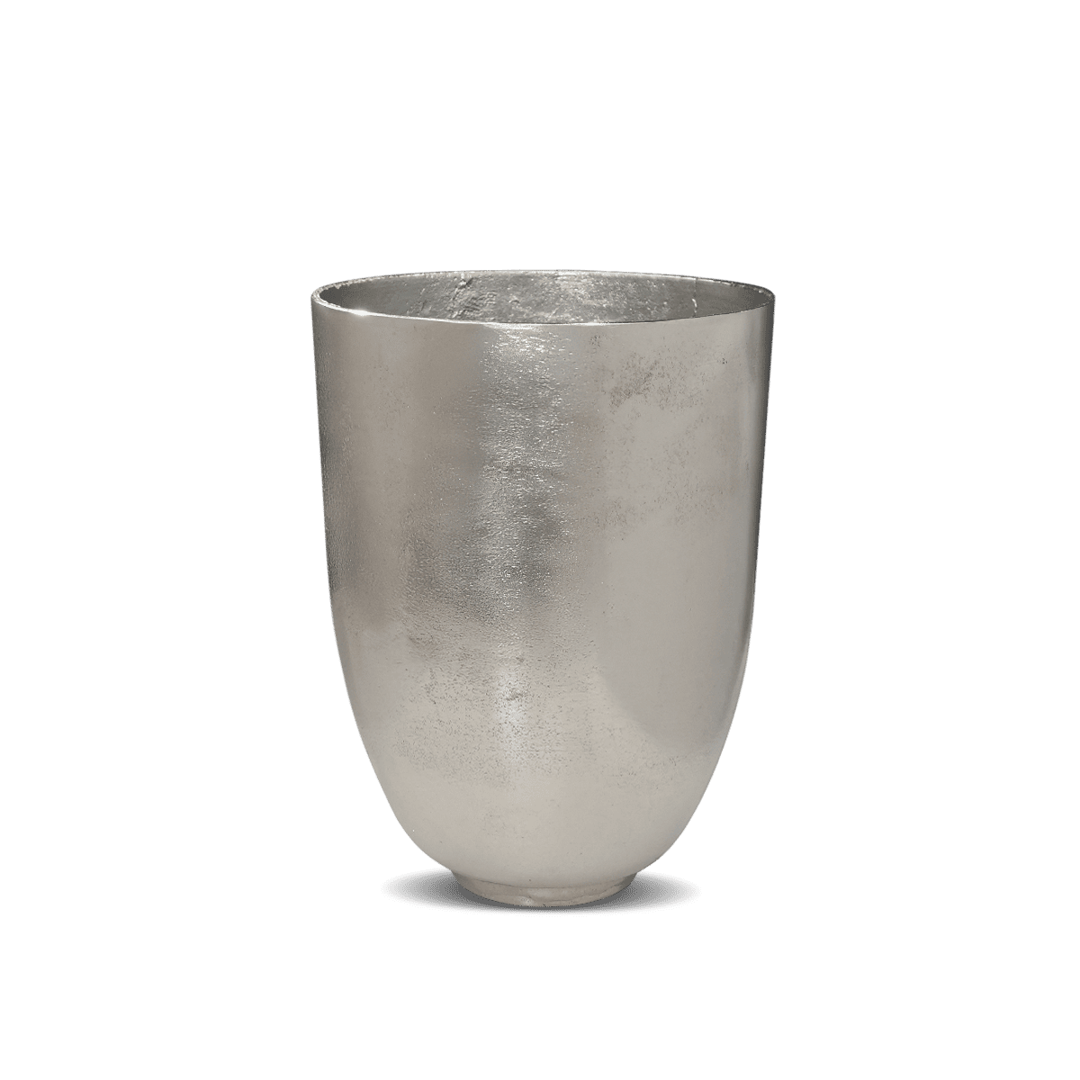 Round Curved Vase (Small) - Raw Silver