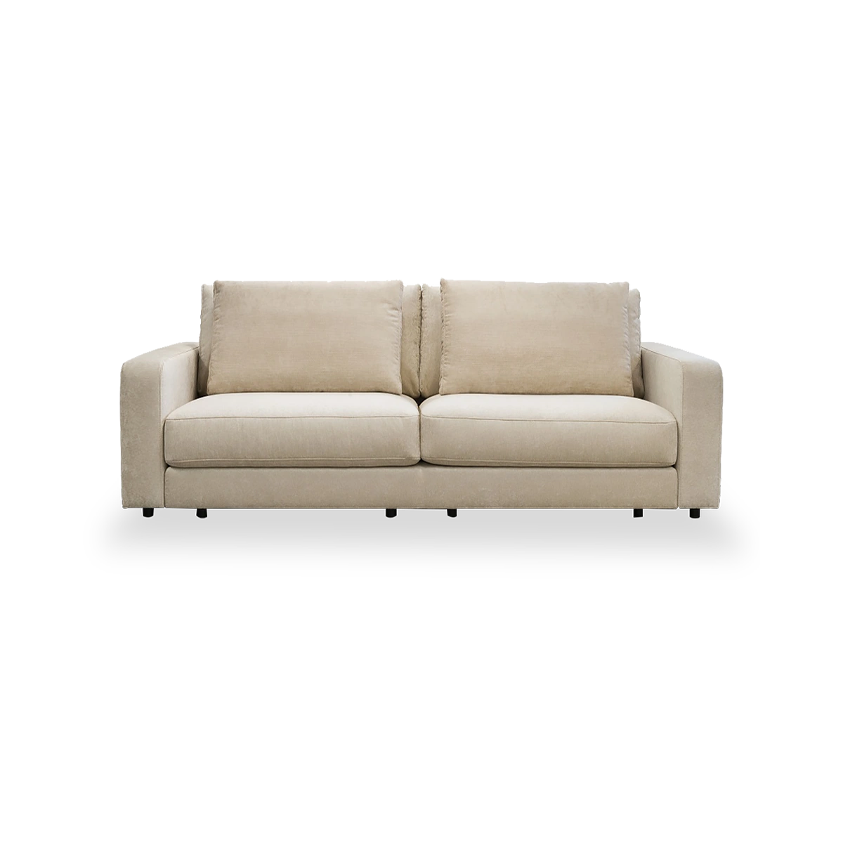 Rio 3-Seater Sofa with Wide Armrest – Beige | Fabric & Wood Frame