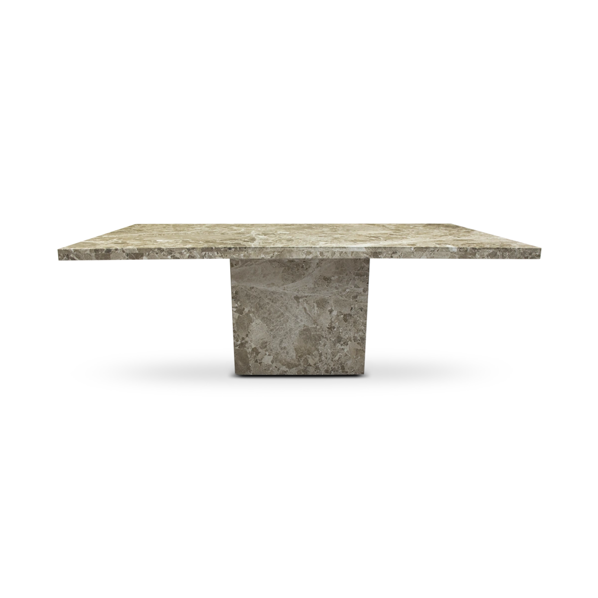 Toulouse Dining Table Brown Marble 215cm Contemporary Centerpiece