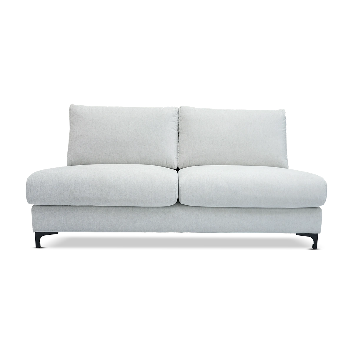 Lua 2-Seater Sofa Without Arm – Beige | Polyester Fabric & Wood Frame