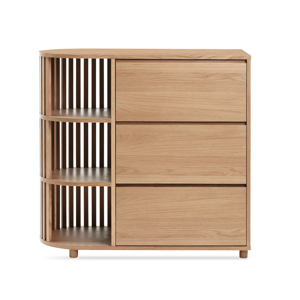 Recap Dresser with 3 Drawers, Solid Veneer Oak