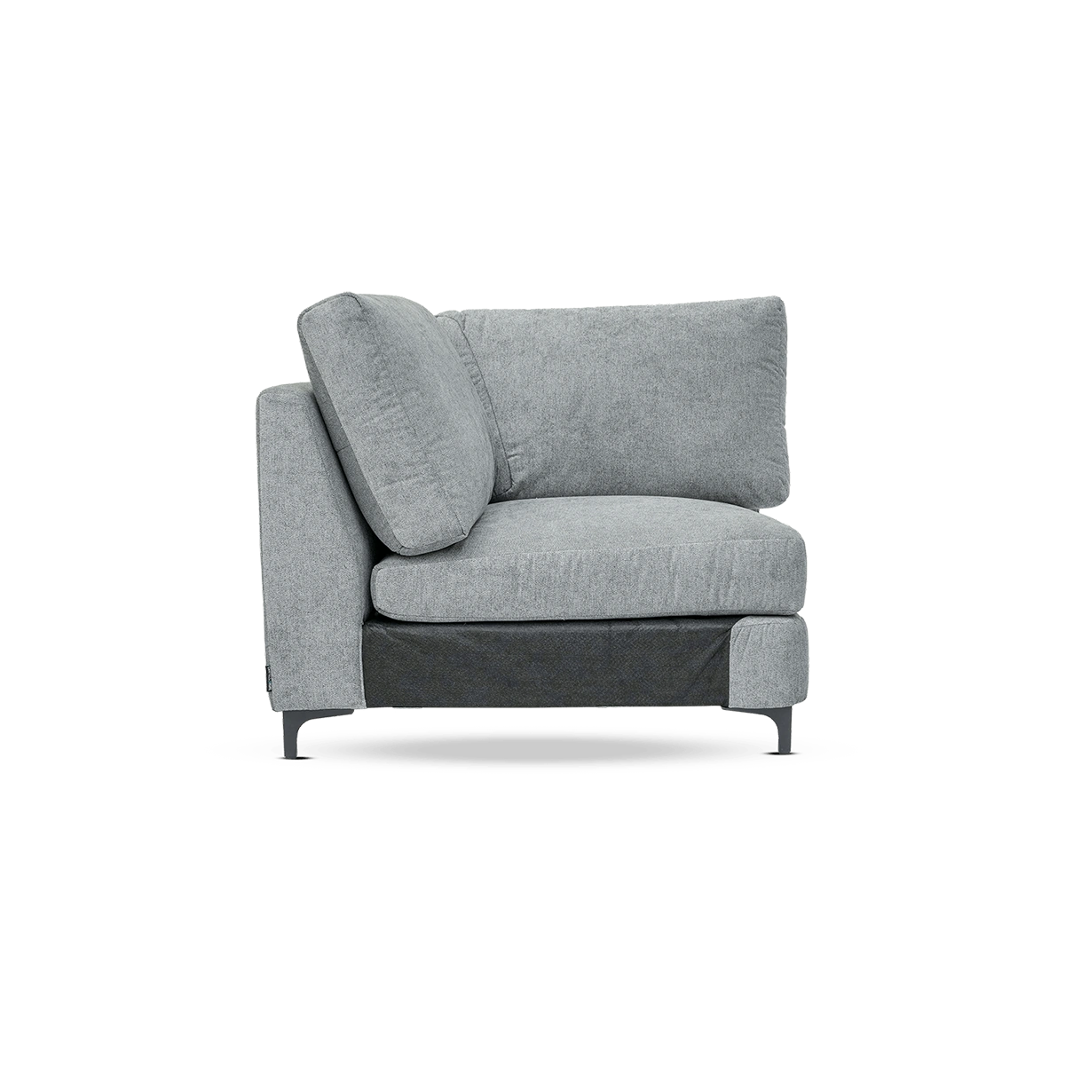 Lua Corner Element – Grey | Polyester Fabric & Wood Frame