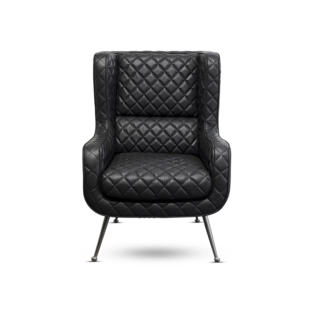 Nonna Leather Armchair - Black