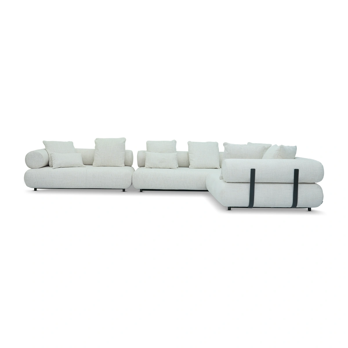Casablanca Corner Sofa – Off-White | Linen-Blend Fabric & Wood Frame