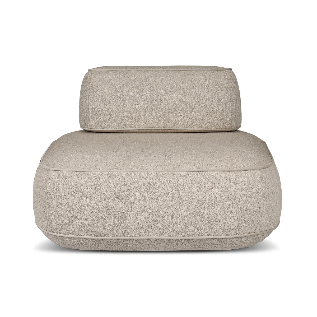 Skew 1-Seater Square Sofa – Sand | Polyester Fabric & Deep Foam