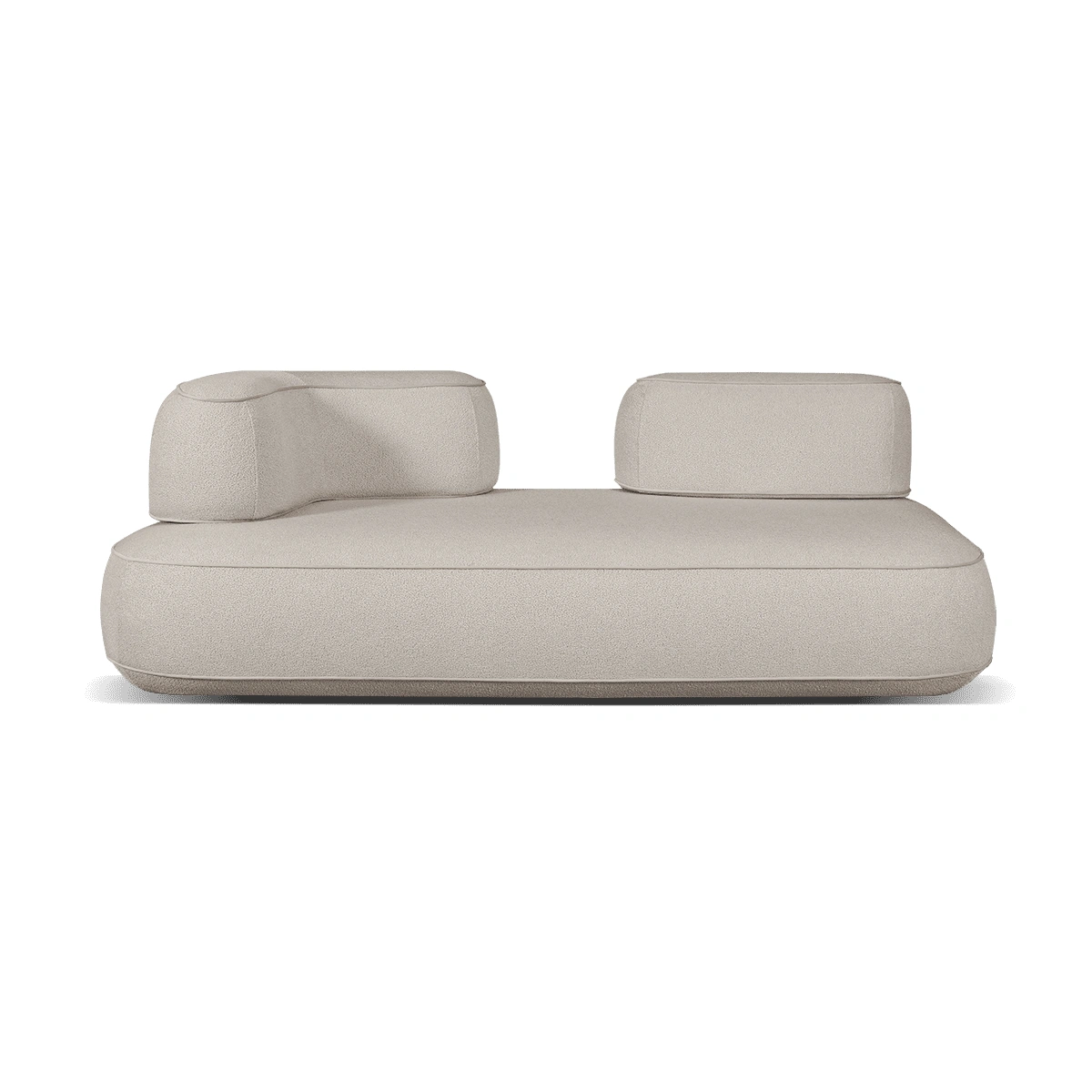 Skew 2 Seater Parallelogram Sofa – Sand Polyester – Modern Sculptural Design
