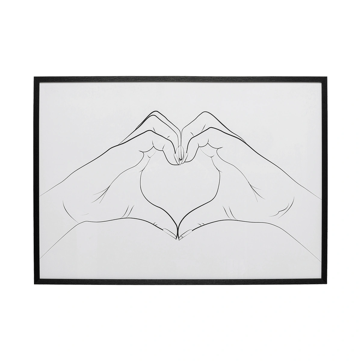 Heart Hands Framed Picture - Black